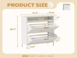 Metal Cabinet White - 2 Flip Drawers Open Storage Layer Rack, Slim 11.8"D Freestanding Steel T2398P482740