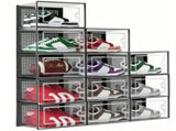 Stackable Shoe Storage Boxes 12 Pack, Clear Plastic Sneaker Containers, Versatile Storage Bins for 17017328