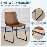 A set of 4 Retro Brown Suede Chairs ,Comfortable Bar Stools, Suitable for Industrial and Vintage W3226P279060