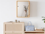 14"5.5"24" Bamboo Bathroom Medicine Cabinet with Mirror, Wall Mounted Storage Organizer, 03550723