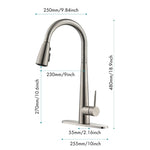 ZUN Kitchen Faucet Pull Down Sprayer Brushed Nickel, High Arc Single Handle Kitchen Sink Faucet 95498826