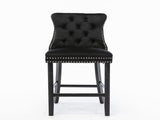 Contemporary Velvet Upholstered Barstools with Button Tufted Decoration and Wooden Legs, and Chrome W1143P177253