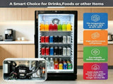 5.7 Cu.Ft Commercial Beverage Cooler, Double Tempered Glass Door Drink Refrigerator with Lock, 3 W5993P524899