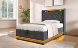 Twin size Upholstered, 360 surround LED function, Buttons/Apps/Remote Control, hydraulic storage N736P188805G