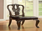 Traditional Intricate Back Design Set of 2 Side Chairs Brown Cherry Solid wood Chair Padded B01178728