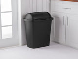 Large Kitchen Trash Can, 13 Gallon Plastic Garbage Bin with Roll Top Lid, Black 09565849