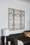 Set of 3 Metal Decorative Wall Art with Black Frame, Wall Decor for Living Room Bedrrom Entryway W2078130317