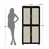 ZUN 4 Door Cabinet, with 4 Adjustable Inner Shelves, Storage Cabinet 13370369