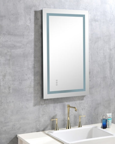 ZUN 40*24 LED Lighted Bathroom Wall Mounted Mirror with High Lumen+Anti-Fog Separately Control+Dimmer W1272P144846