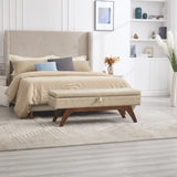 COOLMORE Teddy wool fabric, solid wood feet for solid weighing, and bed end stool with storage W1539P242722