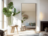 64"x21" Rectangle Full Length Mirror, Full Body Standing Mirror Floor Mirror, Black 25413333