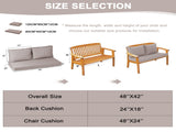 Outdoor Loveseat Cushion Set, 48 x 24 inch, Water Repellent Patio Furniture Cushions Replacement 36110247