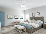 44" Ceiling Fan with Lights & Remote, Matte White Modern Fan, Reversible DC Motor, 6 Speeds, 3-Color W1367P447389