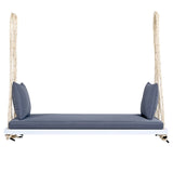 TOPMAX Patio Wooden Swing Chair, Hanging Porch Swing Bench with Cushion&Pillows, 10.8Ft Hemp Ropes N717P210136K