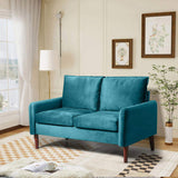 54" Velvet Sofa for Small Spaces, Modern Army Green Fabric Couch with Plush Comfort, Compact Living 62712295