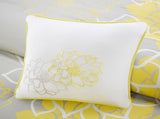 6 Piece Printed Cotton Quilt Set with Throw Pillows Taupe Grey/Yellow King/Cal King B03597468