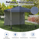 10 X 10 FT Gray Pop up Tent with Wheeled Bag and 1 Sidewall 09507160