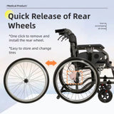 Aluminum Foldable Lightweight Adult Wheelchair, New Square Tube Design, 18" Seat with Front and Rear W3121P297492