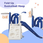 ZUN Toddler Climber and Slide Set 4 in 1, Kidsground Climber Slideset with Basketball Hoop 22984940