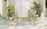 Outdoor PE Wicker Patio Dining Chairs Set of 2,Outdoor Rattan chairs for Backyard,Poolside,Garden, N762P236148N