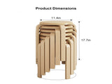 Stackable Bentwood Stool Set of 6, 18" Round Stacking Backless Nesting Stools, Anti-Slip Felt W3101P480684