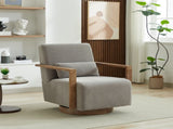 29.72"W Swivel Modern Upholstered Accent Chair with Solid Wood Armrests and 360 Degree Comfy Lounge W3188P417948