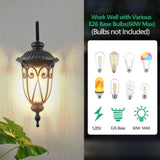 1-pack Classic Outdoor Wall Lantern, Black Vintage Wall Sconce with Bubble Glass, Weatherproof W1340P239408