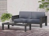 Acacia Wood Outdoor Loveseat and Coffee Table Set with Cushions, Dark Gray 70844.00DGRY