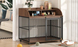 GO 44'' Heavy Duty Large Dog Furniture for Large Medium Dog with Lockable Wheels, Wooden Dog WF323360AAD