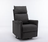 038-Cotton Linen Fabric Swivel Rocking Chair Glider Rocker Recliner Nursery Chair With Adjustable W527134471