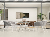 Rowan 24" Rope Barrel Back Patio Dining Chairs, Set of 2, Optic White Acrylic B2719P245966