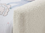 Twin Size Upholstered Platform Bed with Cute Rabbit Ear Shaped Headboard, with Safety Rail and W1413P307369