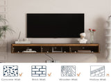 Floating TV Stand, Wall Mounted TV Shelf with Led Lights & Power Outlet,High Gloss TV Cabinet for 62728944