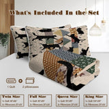 3pcs Of Black Cat Multi Posture Pattern Blanket Set All Season Bedding, 2 Pillowcases For Children, 47524620