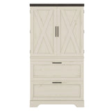 Modern Farmhouse Style Wooden Cabinet with Sturdy Frame with Inside Door Storage Divider with W1580P257493