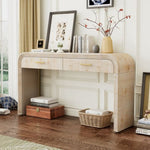 ZUN TREXM Unique Retro Silhouette Console Table with Open Style, Two Top Drawers for Entrance, Dinning WF317094AAD