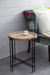 ZUN 21.5" x 24" Round Side Table With Wood Top, End Table for Living Room Bedroom W2078P144748