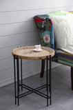 ZUN 21.5" x 24" Round Side Table With Wood Top, End Table for Living Room Bedroom W2078P144748