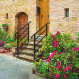 Handrails for Outdoor Steps, Wrought Iron Handrail Fits 1 to 4 Steps, Transitional Handrail with 72072019