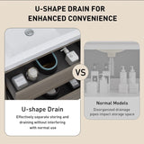 60" Wall-Mounted Bathroom Vanity with Double Sinks, Floating Bathroom Storage Cabinet with Stone W1573P211188