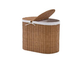 Oval Laundry Hamper with Lid, Woven Natural Water Hyacinth Laundry Hamper 66597935