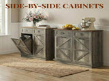Tilt Out Trash Can Cabinet for Kitchen, Double 10-Gallon Hidden Trash Cabinet with Drawer, Farmhouse 66285862