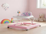 Pink Foldable Baby Walker with Detachable Tray & Shape Sorter Toys, 3-Level Height Adjustable for 94667255