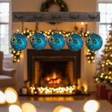 6PCS Set 3.9" Christmas Ball Ornaments Glass Hanging Balls for Holiday Treeations Colorful 78818053