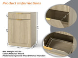 10-Gallon Woodgrain Tilt-Out Trash Can Cabinet with Wave-Textured Drawer & Pull-Out Bin W2557P319050
