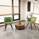 29.53" Medieval MDF coffee table and 2 PU dining chair set, drum integrated dining table and black 00738042