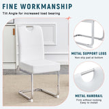 A set of 4 white thickened dining chairs with built- in spring packages and ergonomic W3226P279079