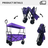 ZUN Outdoor Garden Park Utility kids wagon portable beach trolley cart camping foldable folding wagon W321115010