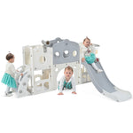 ZUN 7 in 1 Toddler Slide Set, Freestanding Spaceship Set with Slide, Kids Slide Playset Structure, Arch N710P173045E