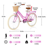Steel Frame,Multiple Colors, for 10Years Old Girls Bike,24 inch wheel W1019P179157